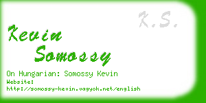 kevin somossy business card